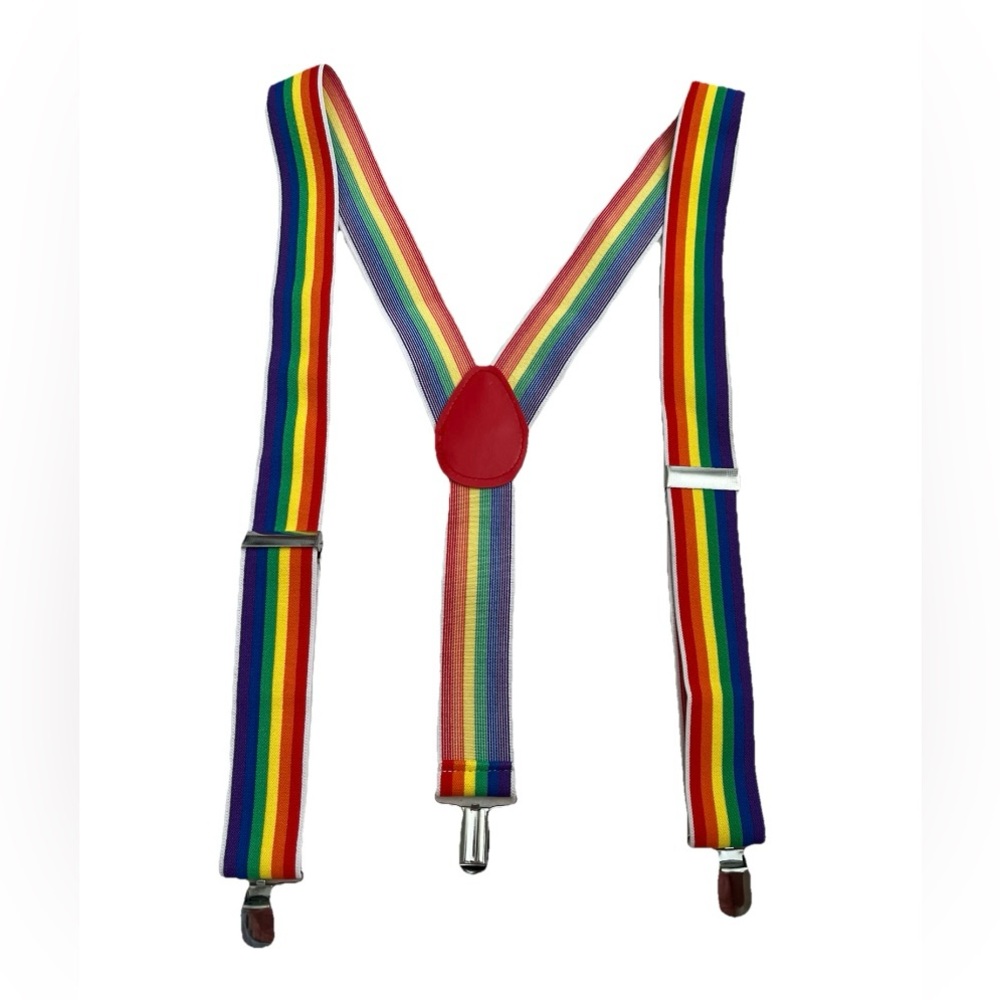 Rainbow Striped Suspenders